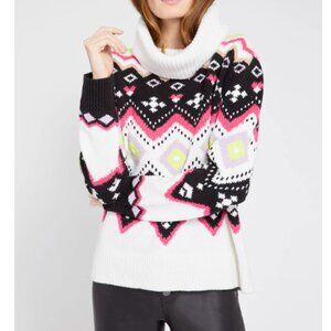 Alice + Olivia Emett Relaxed Fairisle Turtleneck Sweater